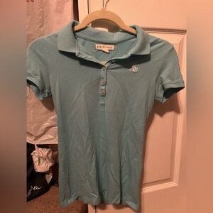 Aéropostale Women's Small Blue A87 Logo Piqué Polo Shirt Short Sleeve